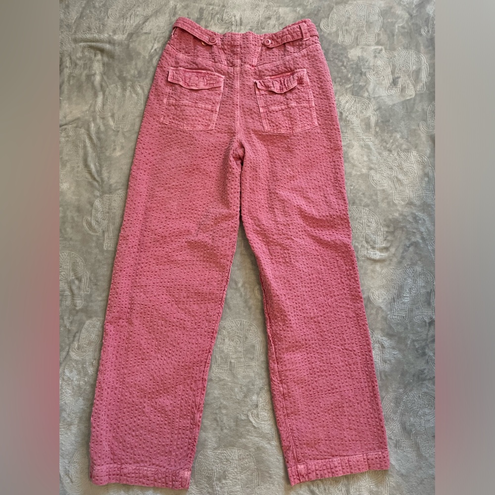 Free‎ People Pink Textured High Waisted Pants - Picture 7 of 14